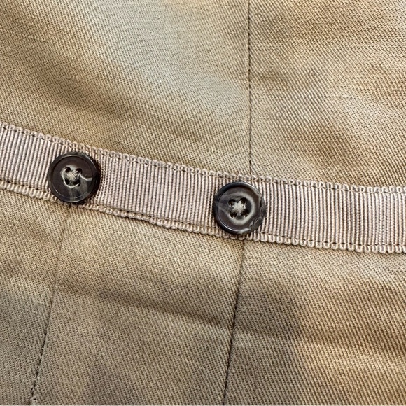 Mathew Williamson Women’s Pleated Shorts Dark Tan Linen Blend Pockets Sz 2 NWOT - Picture 11 of 13
